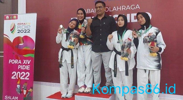 Pidie Juara Umum Taekwondo PORA XIV, Borong Tujuh Medali Emas