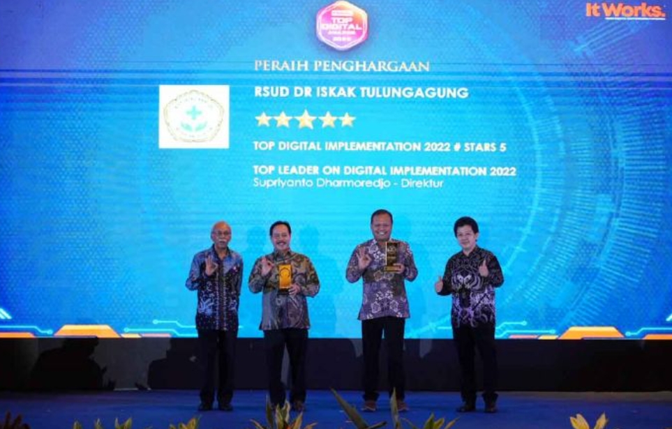 RSUD Dr. Iskak Sabet Penghargaan TOP DIGITAL Awards 2022