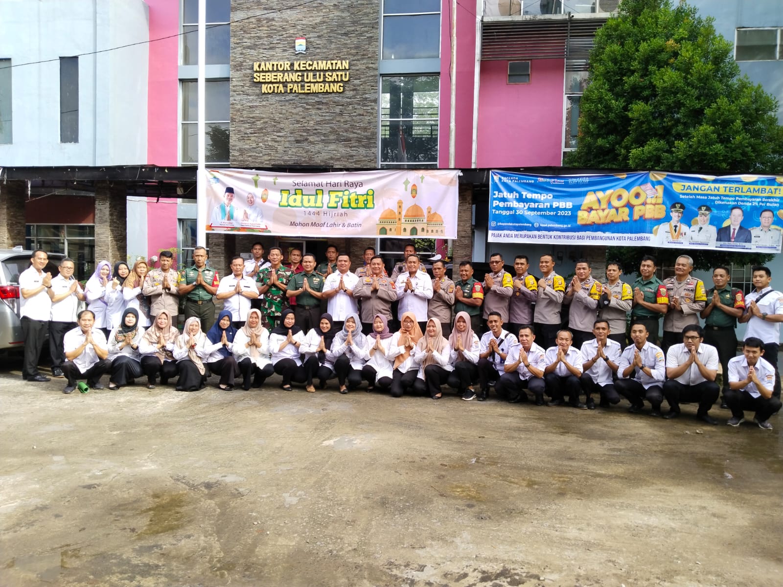 Kapolsek SU I Bersama Danramil 04-18 Kertapati Hadiri  Halal Bihalal  Forkompimcam Di Kantor Camat SU I