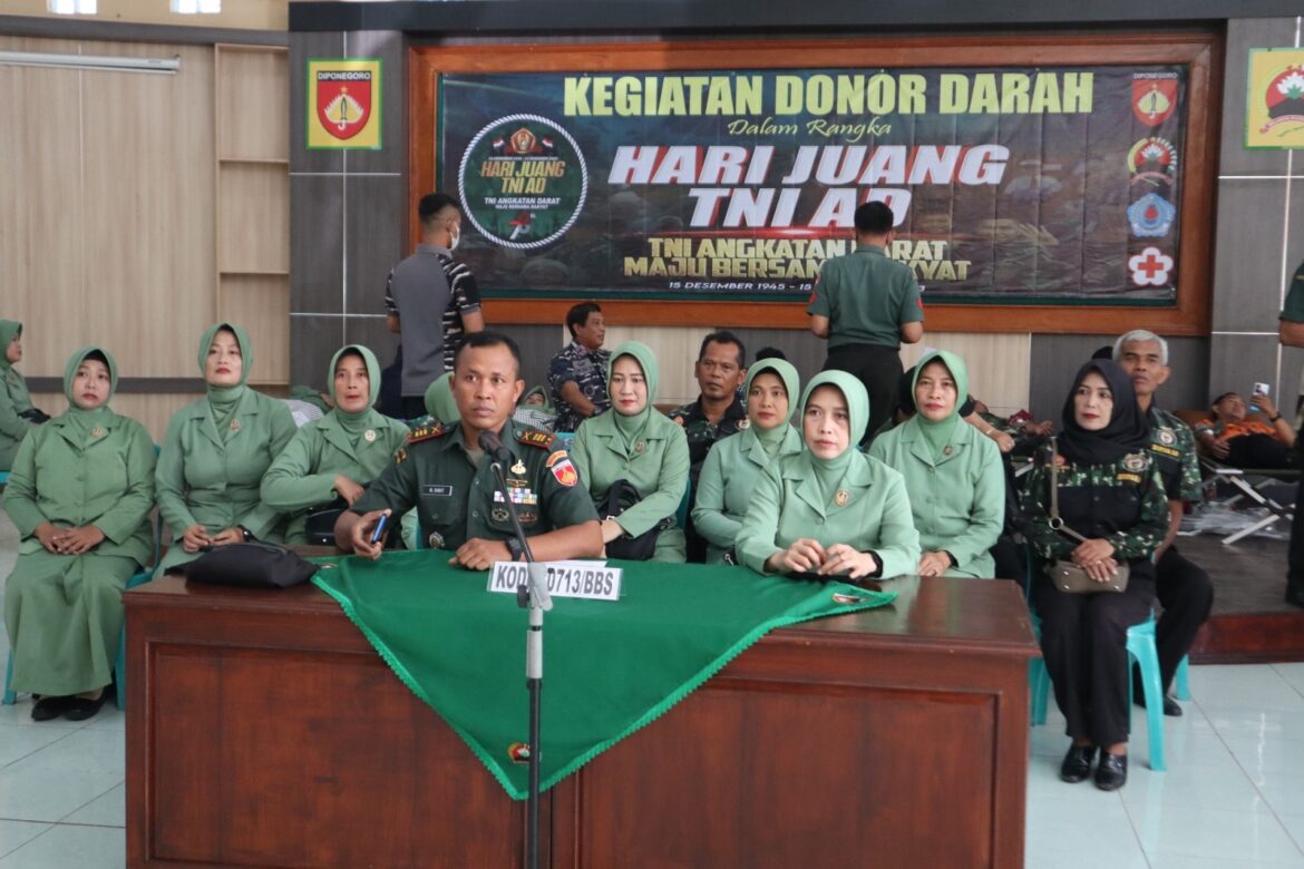 Kodim 0713 Brebes Gelar Bakti Sosial Donor Darah, Peringati Hari Juang Kartika TNI AD Tahun 2023