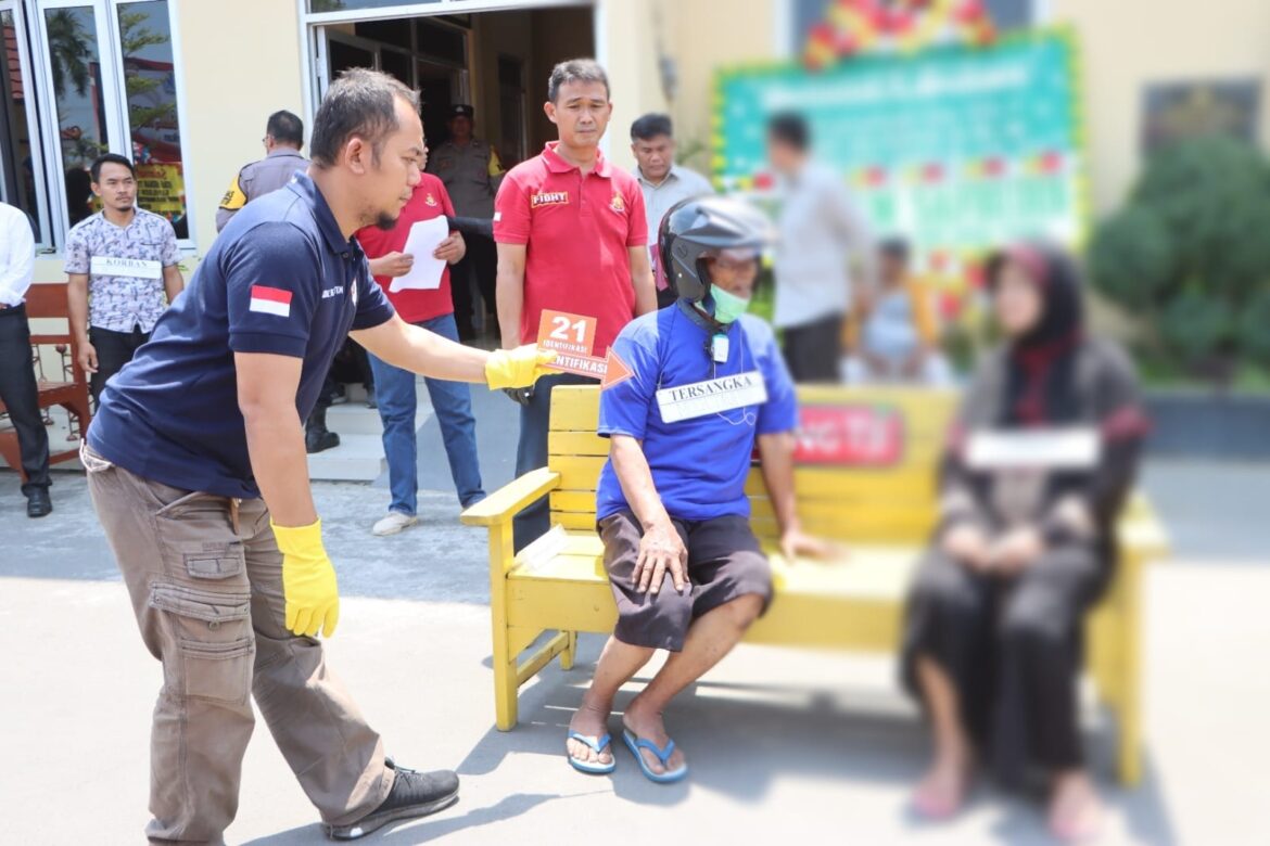 Polres Tegal Kota, Gelar Rekontruksi Kasus Penemuan Mayat di Pasar Randugunting
