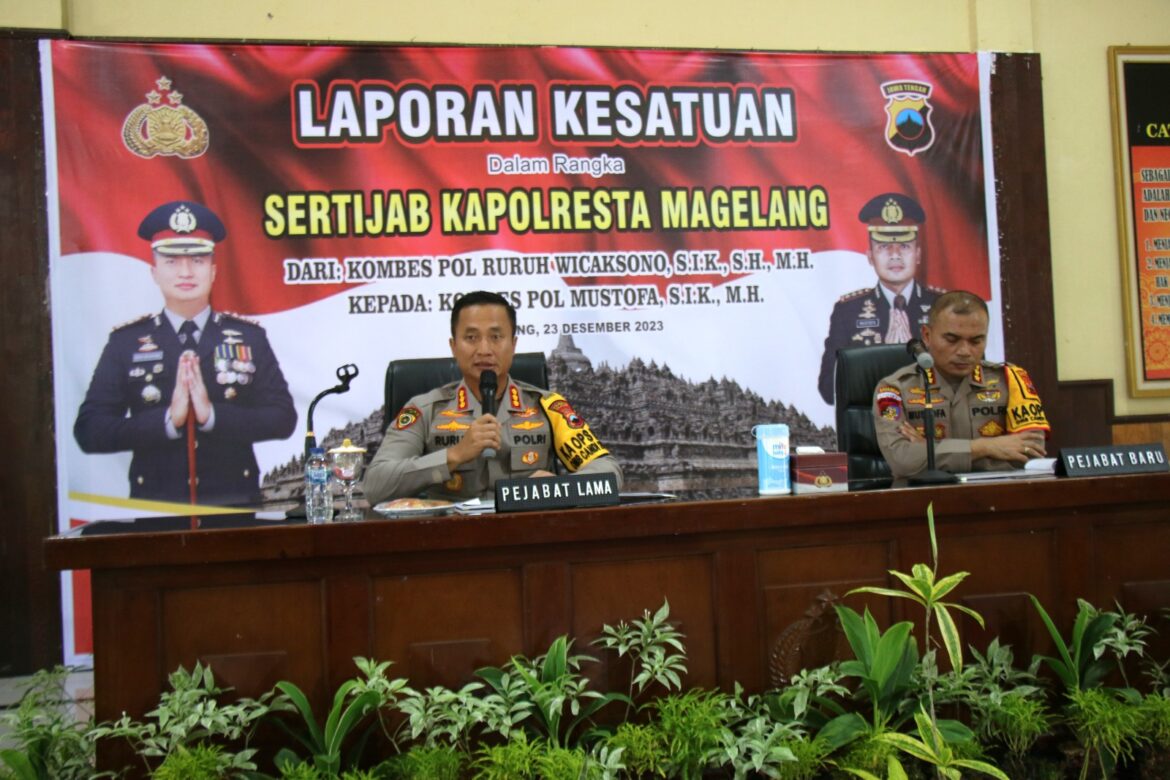 Polresta Magelang Laksanakan Acara Welcome and Farewell Pejabat Kapolresta