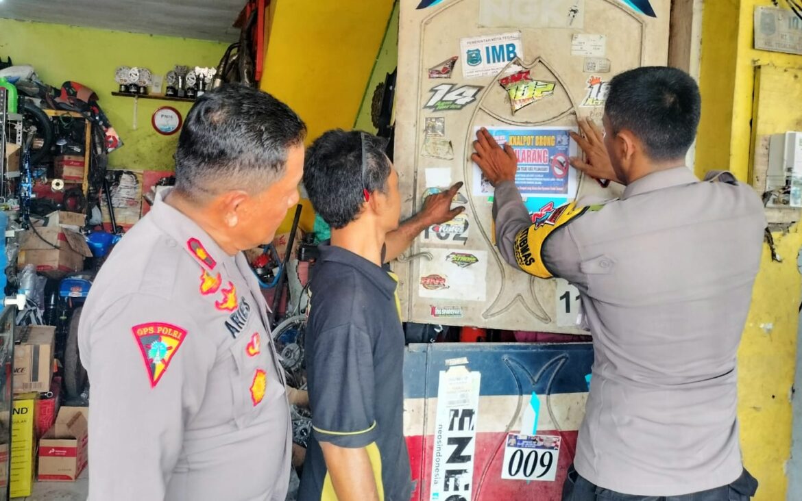 Cegah Maraknya Penggunaan Knalpot Brong, Polsek Tegal Barat Gelar Sosialisasi