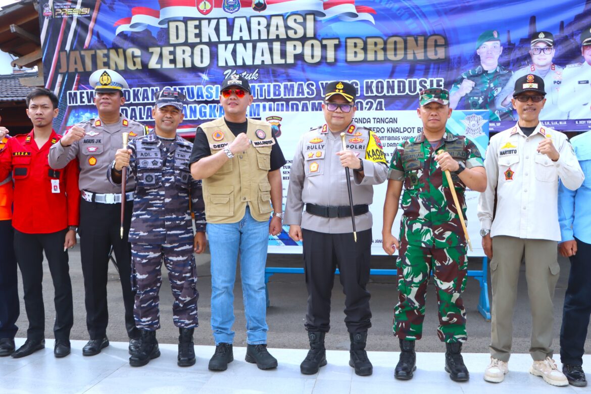 Wujudkan Pemilu Damai, Polres Tegal Kota Gelar Deklarasi Jateng Zero Knalpot Brong