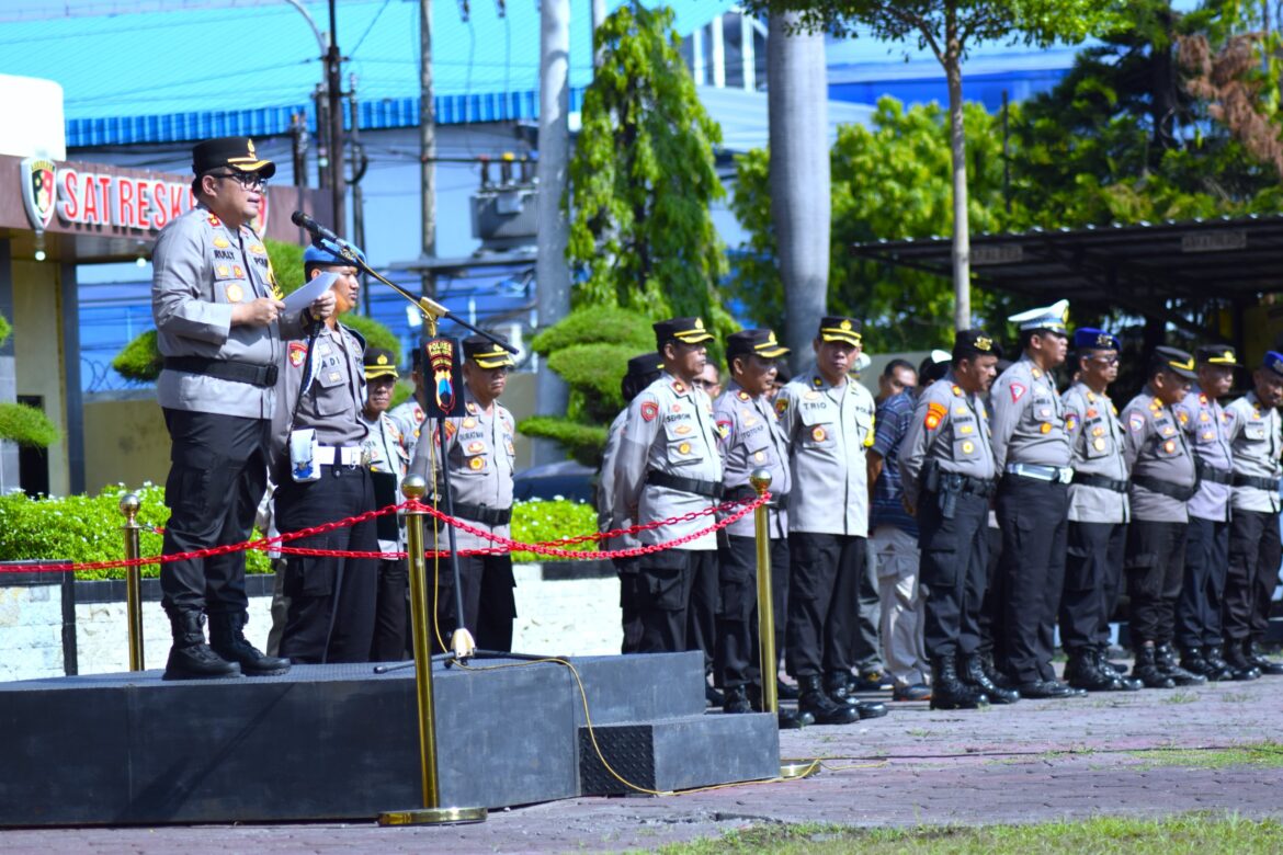 Pastikan Pemilu Berjalan Lancar, Polres Tegal Kota Gelar Apel Kesiapan Personel Pengamanan TPS