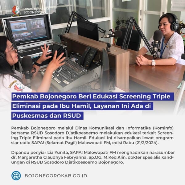 Diskominfo Bojonegoro Bersama RSUD Sosodoro Djatikoesoemo Sampaikan Pentingnya Screening Triple Eliminasi Pada Ibu Hamil