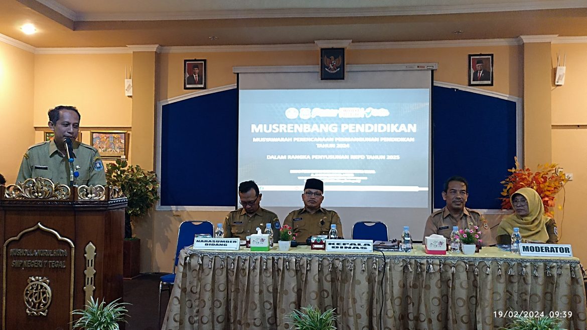 Dinas Pendidikan & Kebudayaan Kota Tegal Adakan Musrenbang (RPD)2025 Dengan Rincian Berikut Ini