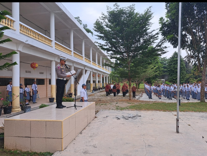 Satlantas Polres Tebing Tinggi Sosialisasi Tata Cara Berlalulintas di SMA Djuanda