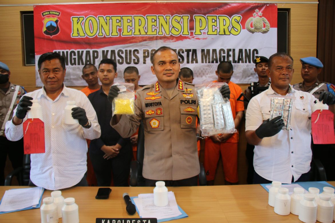 Polresta Magelang Amankan 4 Tersangka dan 25.800 Butir Pil Daftar G