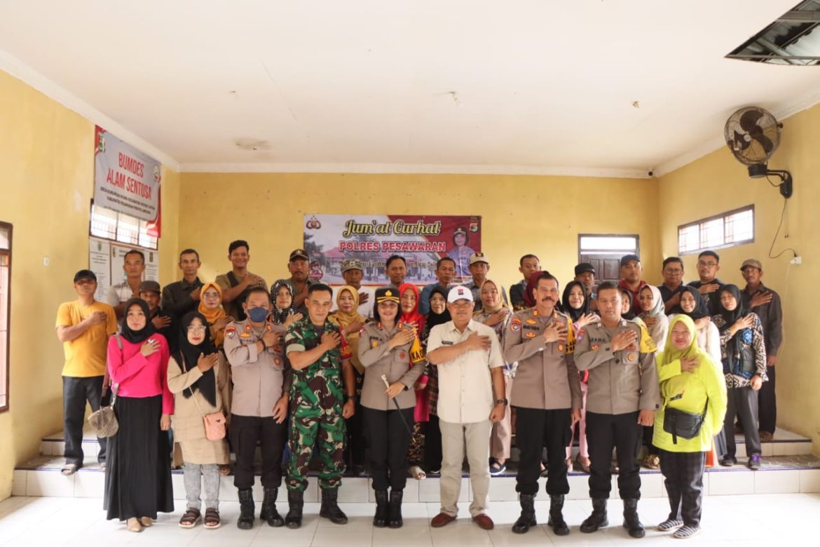 Dengar keluhan masyarakat Desa kurungan nyawa, Kapolres Pesawaran Gelar Jum’at Curhat
