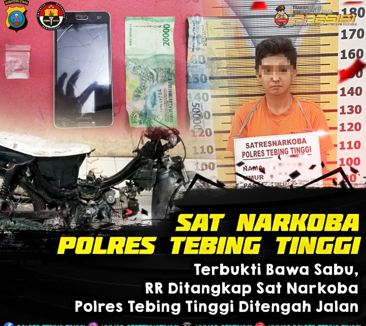 Terbukti Bawa Sabu, RR Ditangkap Sat Narkoba Polres Tebing Tinggi
