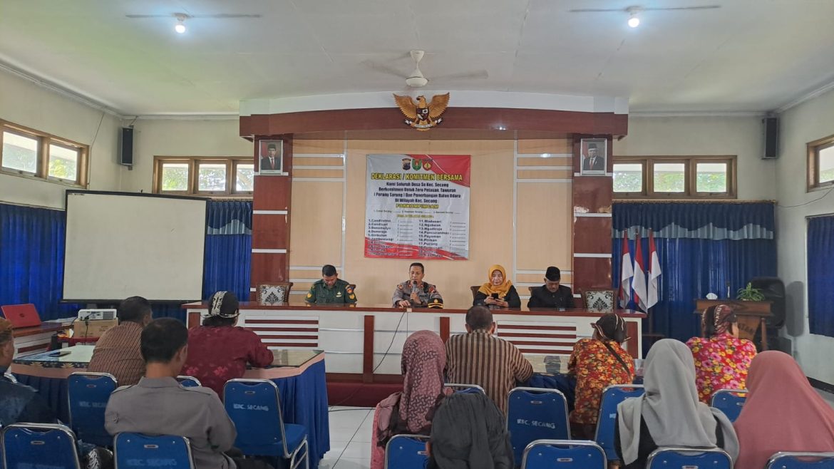 Polsek Secang, Bersama Camat, Koramil dan Kepala Desa Sekecamatan Secang Deklarasi Zero Petasan, Tawuran dan Penerbangan Balon Udara
