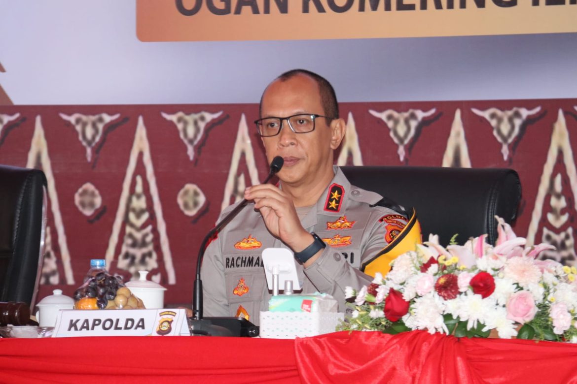 Polda Sumsel Gelar Opsnal TW 1 TA 2024 di Gedung Mang Pedeka Polres Ogan Komering Ilir Polda Sumsel, Jumat (26/4/2024).