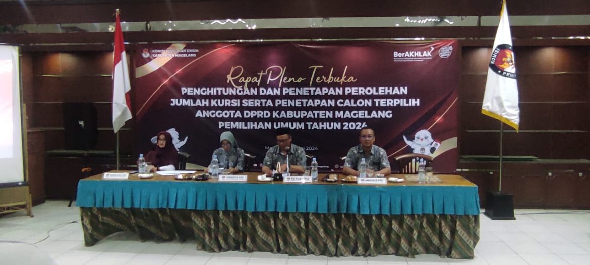 Rapat Pleno KPU Tetapkan Dua Caleg Terpilih Dari PDI Perjuangan Kabupaten Magelang yang Dianggap Mengundurkan Diri