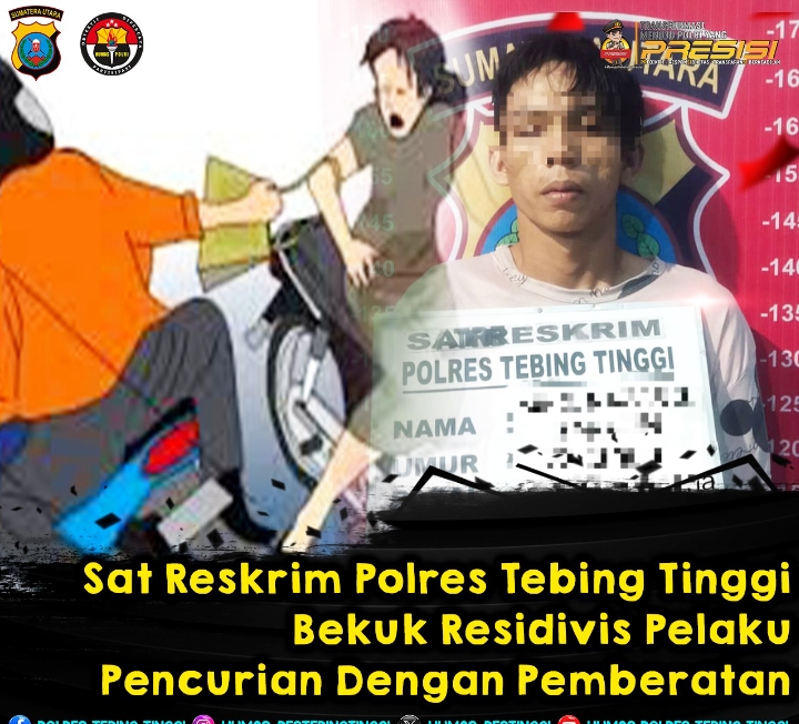 Sat Reskrim Polres Tebing Tinggi Bekuk Residivis Pelaku Pencurian Dengan Pemberatan