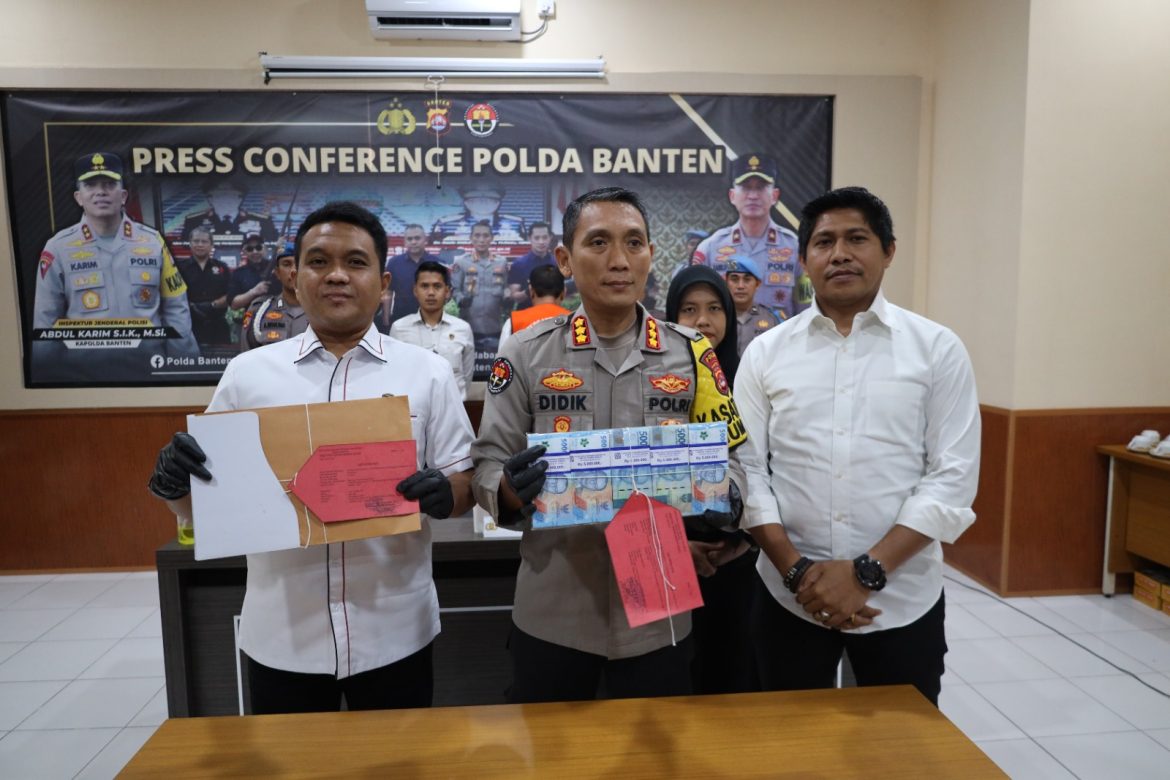 Polda Banten Gelar Press Conference Tindak Pidana Korupsi Pembangunan Jalan Akses Pelabuhan Warna Sari Tahap 2