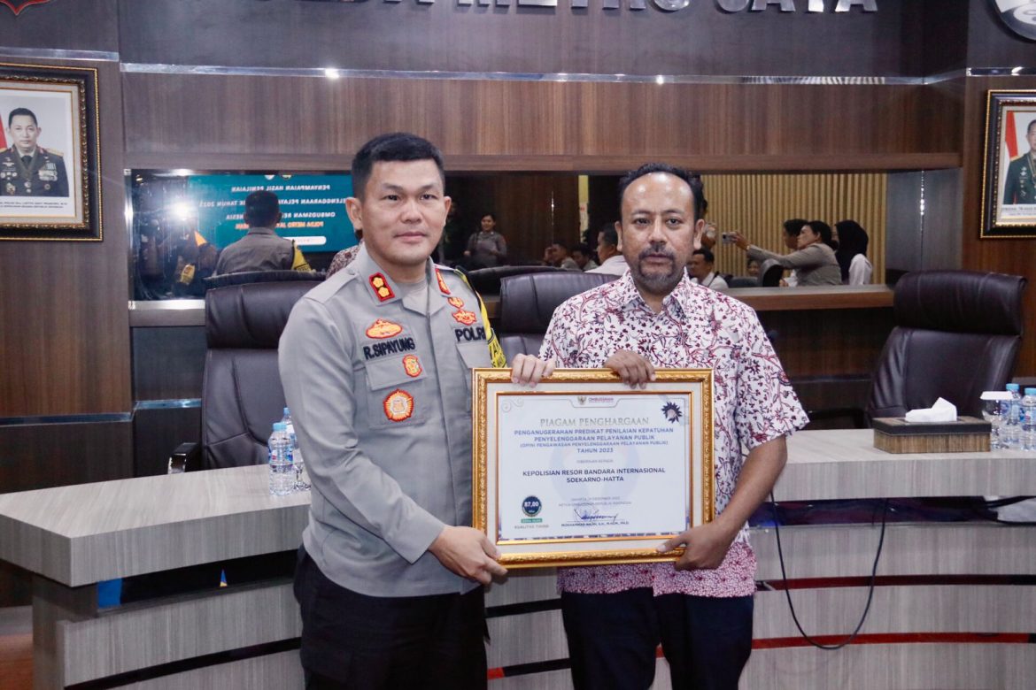 Polresta Bandara Soetta Diganjar Penghargaan oleh Ombudsman