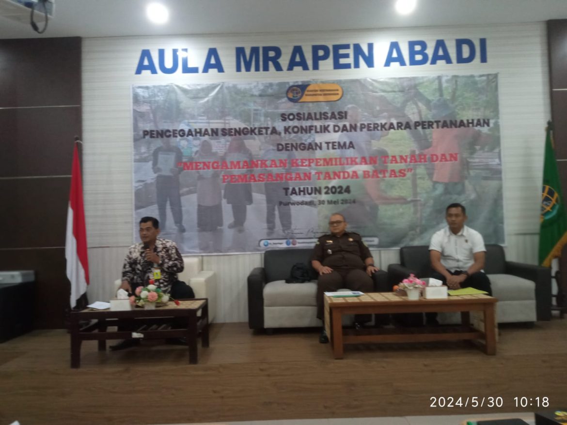 Kantor Pertanahan ( ATR/ BPN) Kabupaten Grobogan Adakan Sosialisasi Soal Sengketa, Konflik dan Perkara Tanah