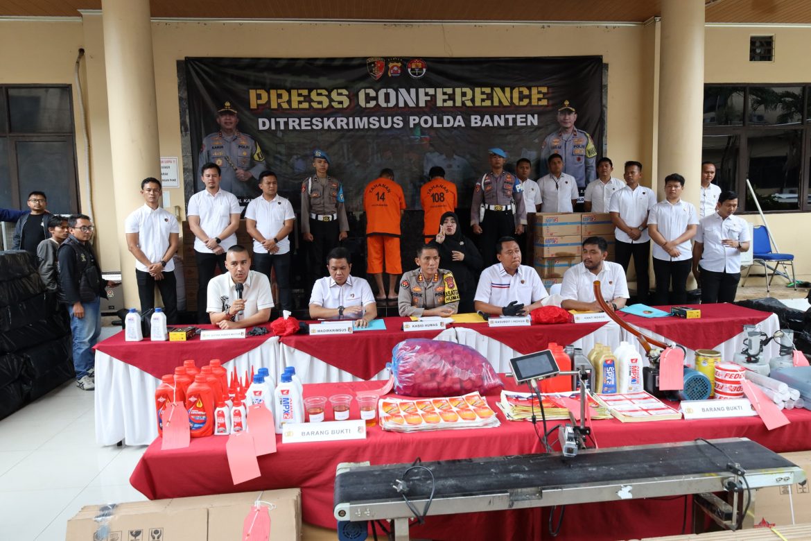Ditreskrimsus Polda Banten Ungkap Kasus Oli Palsu