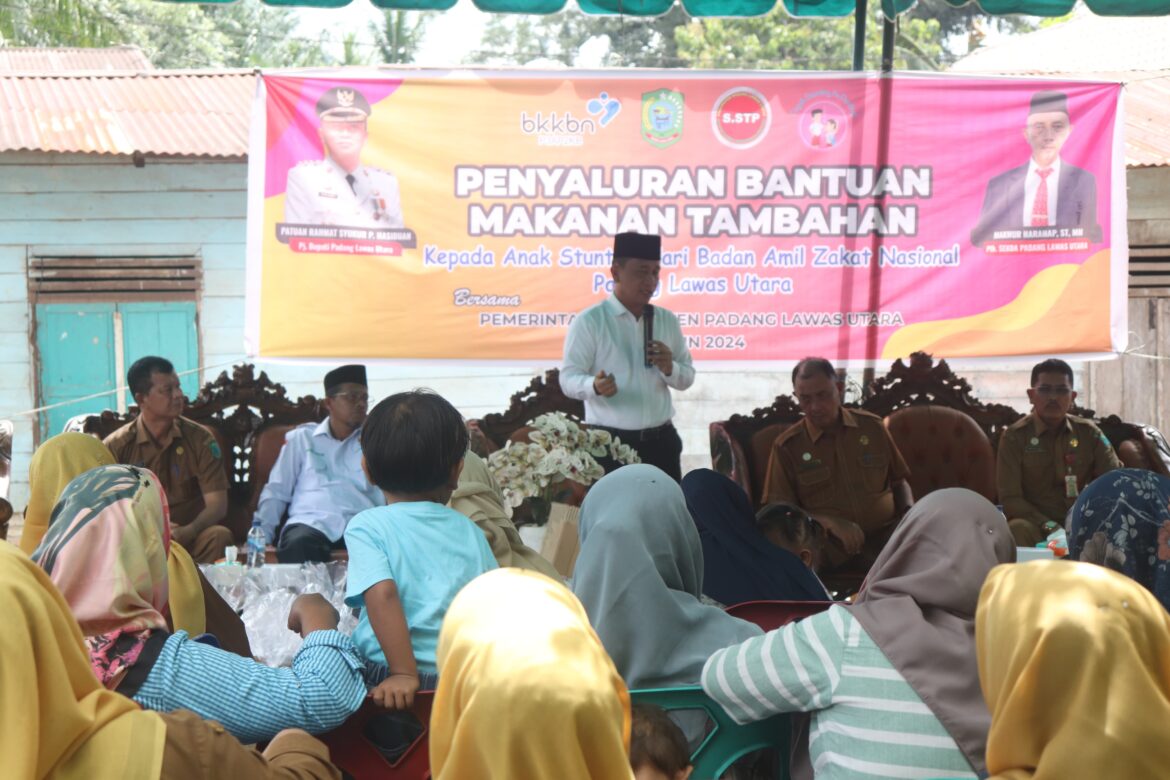 PJ Bupati Patuan Rahmat Syukur P Hasibuan S.STP, MM., Berikan Bantuan Makanan Tambahan Untuk Balita 