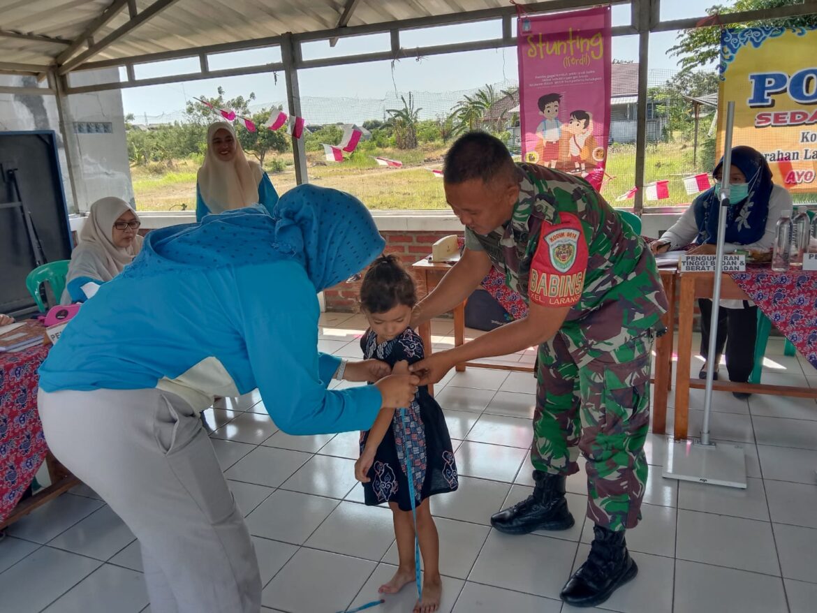 Mencegah Resiko Stunting, Babinsa Larangan Adakan Pendampingan Posyandu.