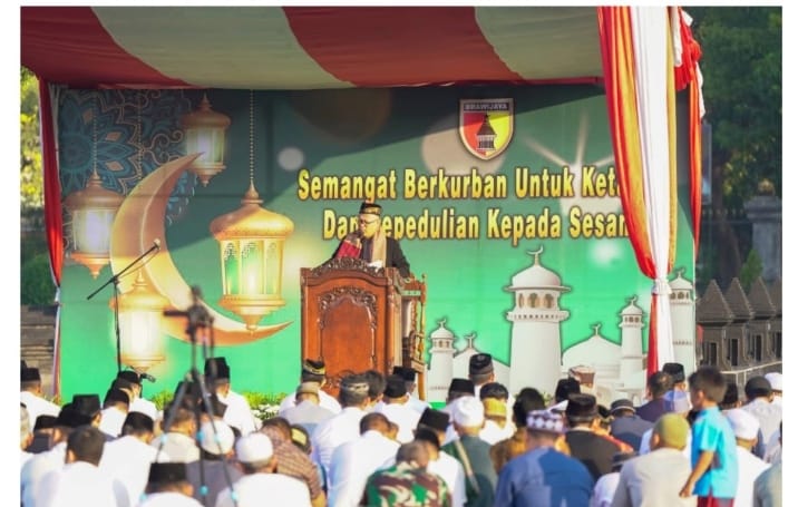 Kodam Brawijaya Gelar Sholat Idul Adha dan Penyembelihan Hewan Kurban Untuk Warga Kurang Mampu