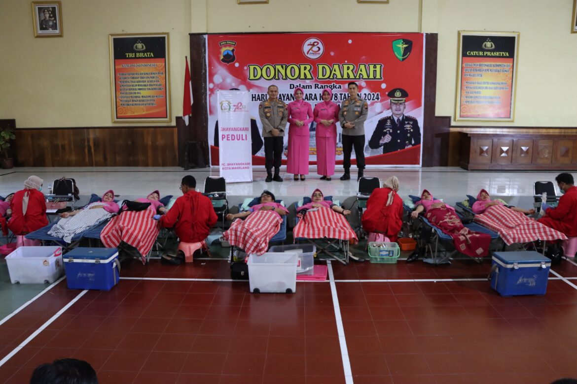 Sambut HUT Ke-78 Bhayangkara, Polresta Magelang Gelar Donor Darah