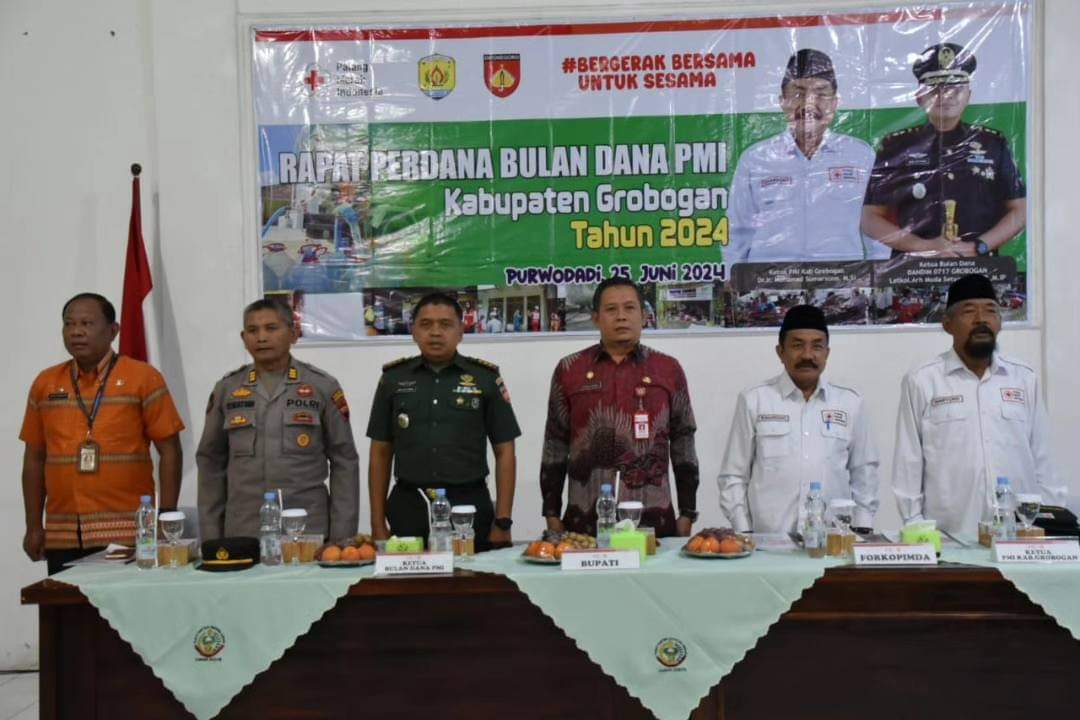 Dandim 0717/Grobogan Pimpin Rapat Perdana Bulan Dana PMI Kabupaten Grobogan Tahun 2024
