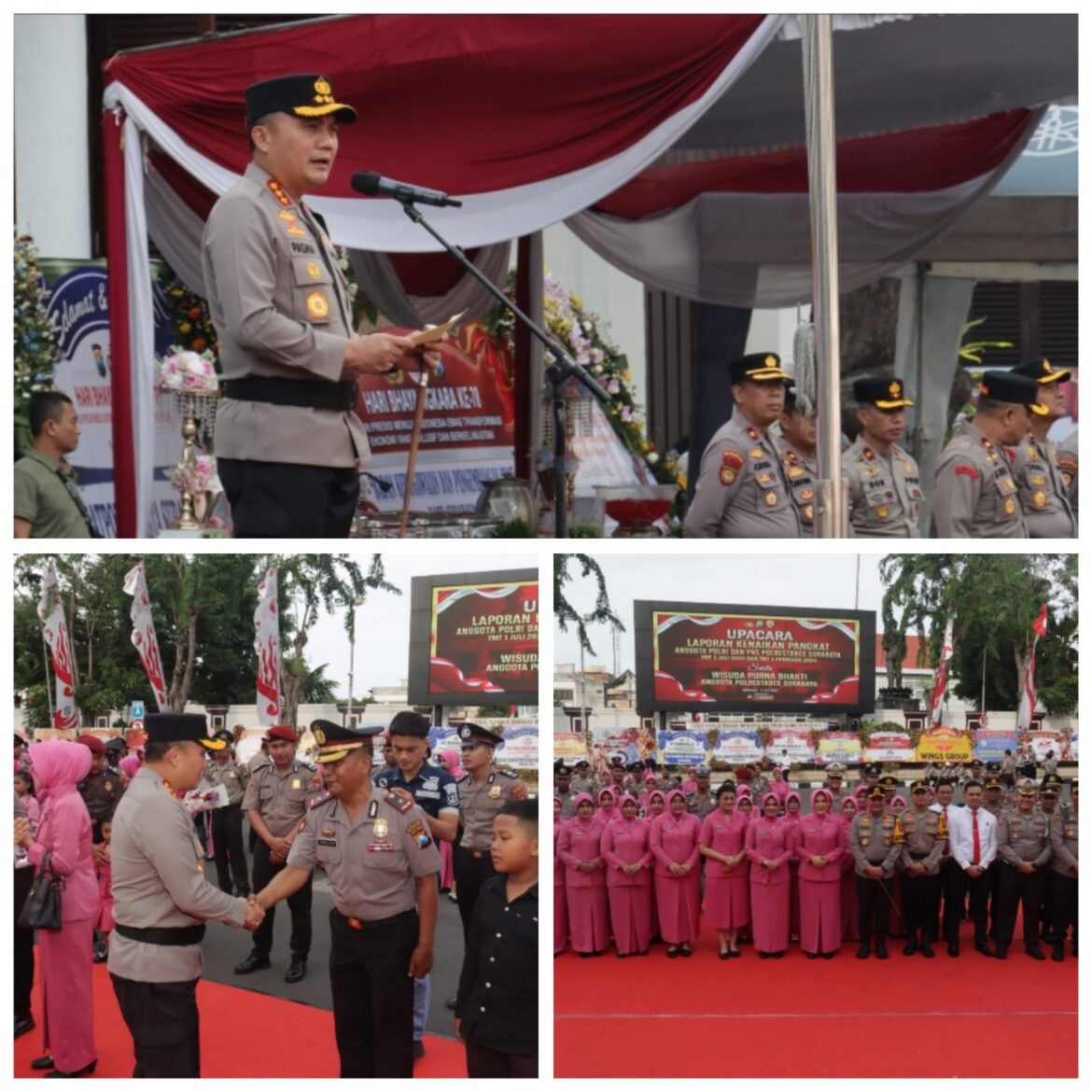 Kapolrestabes Surabaya Pimpin Upacara Kenaikan Pangkat Personel Polrestabes Surabaya