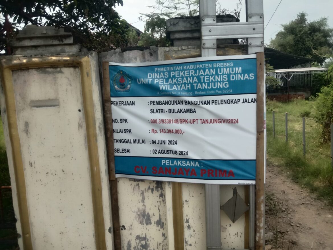 Proyek Pembangunan Pelengkap Jalan Slatri-Bulakamba Tuai Kritikan Masyarakat dan Aktivis
