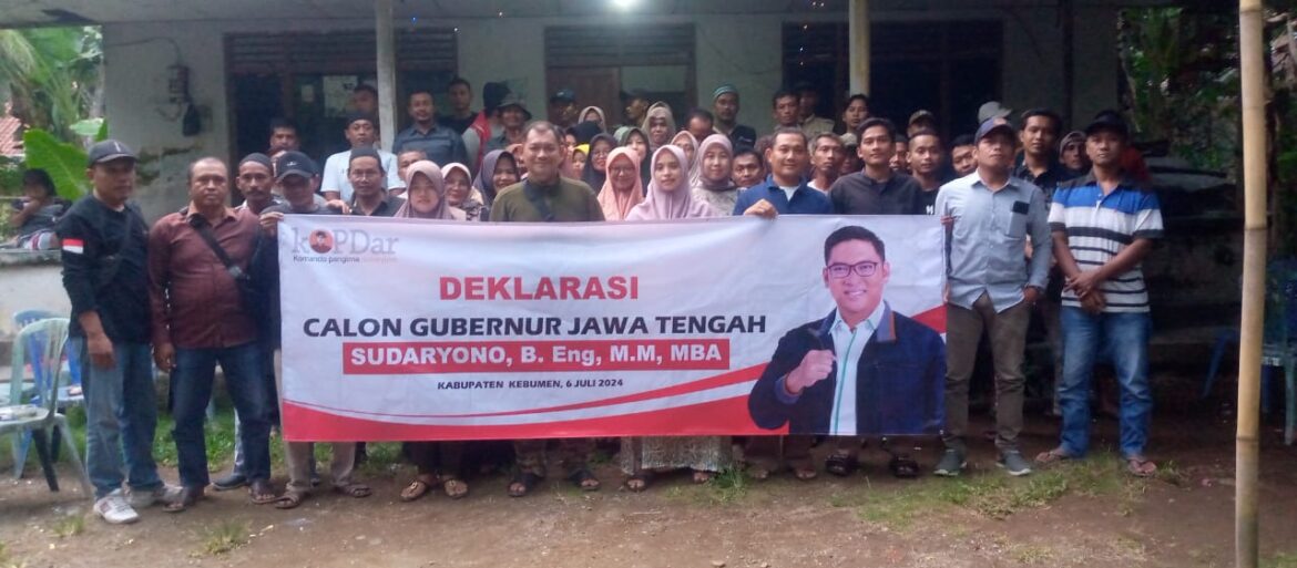 Deklarasi BOCAE Mas DAR, Kabupaten Kebumen , Siap Dukung, Sudaryono Cagub Jawa Tengah 2024/2029.