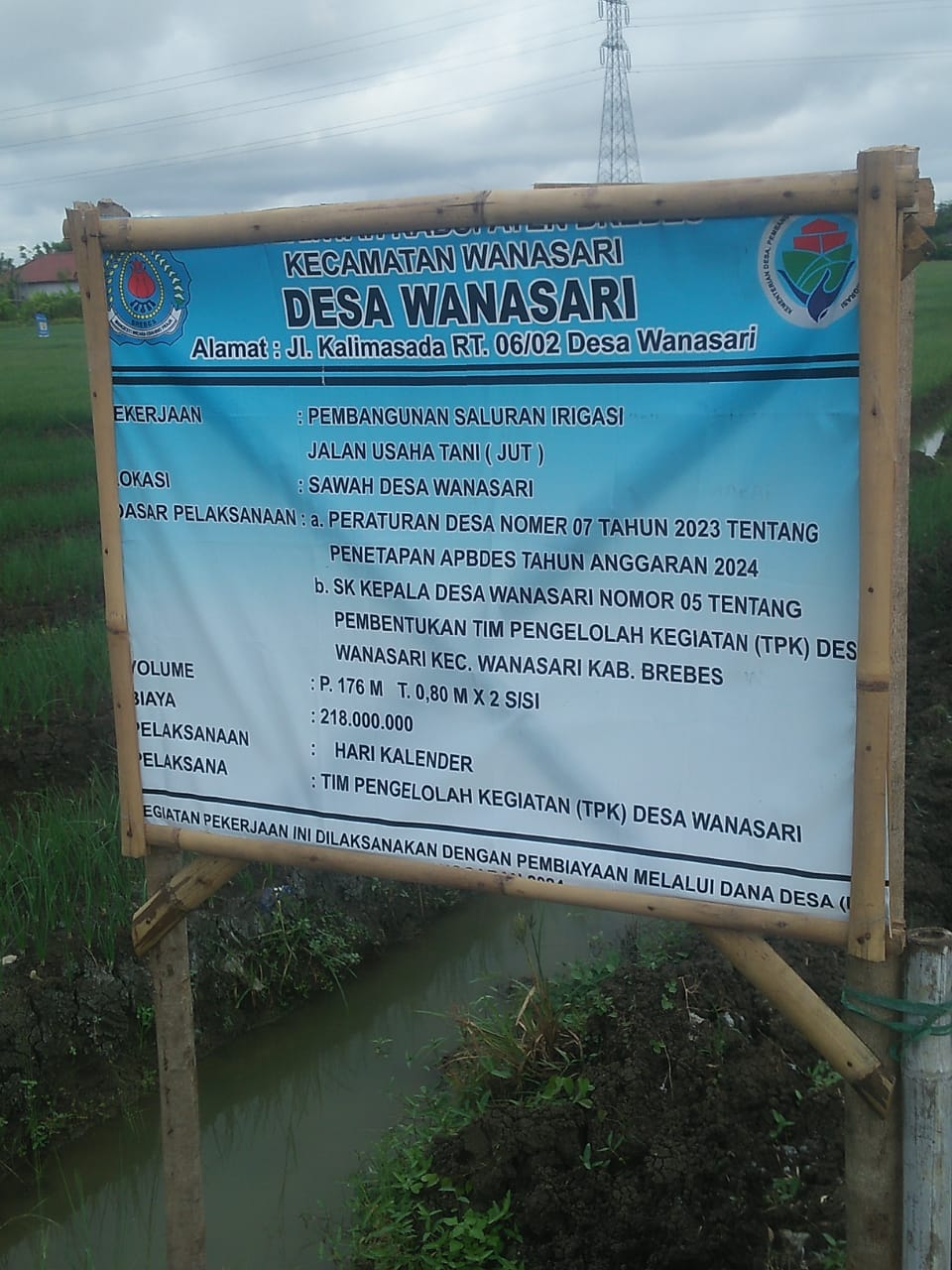Pekerjaan Saluran Irigasi JUT Di – Desa Wanasari , Program Dana Desa 2024 Diduga Non Pondasi