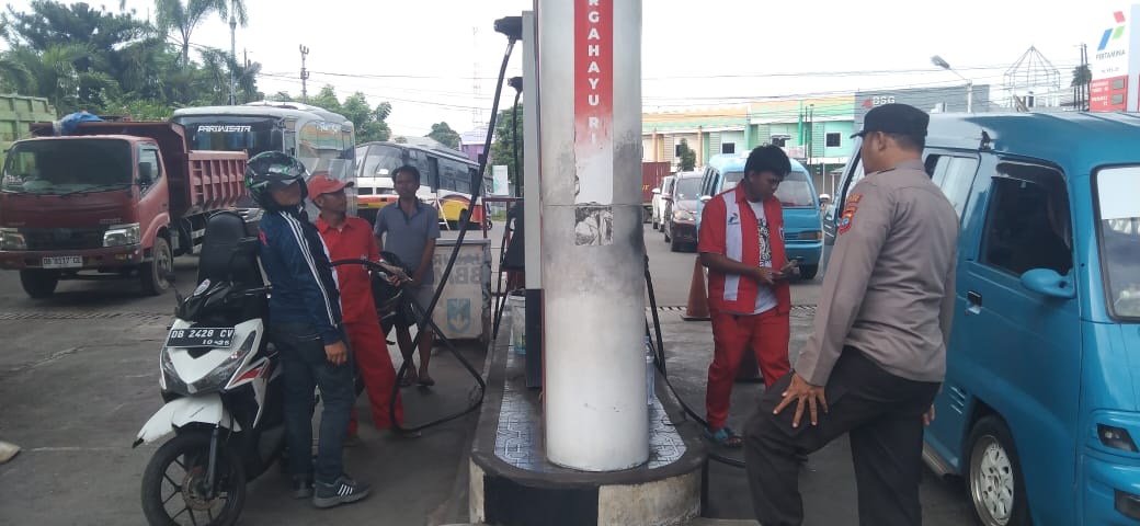 Polres Bitung lakukan gelaran patroli di SPBU SPBU yang ada di Kota Bitung.
