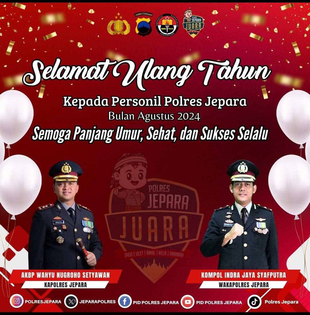Kapolres Jepara Ucapkan Selamat Ulang Tahun kepada Anggota Polres yang Merayakan di Bulan Agustus