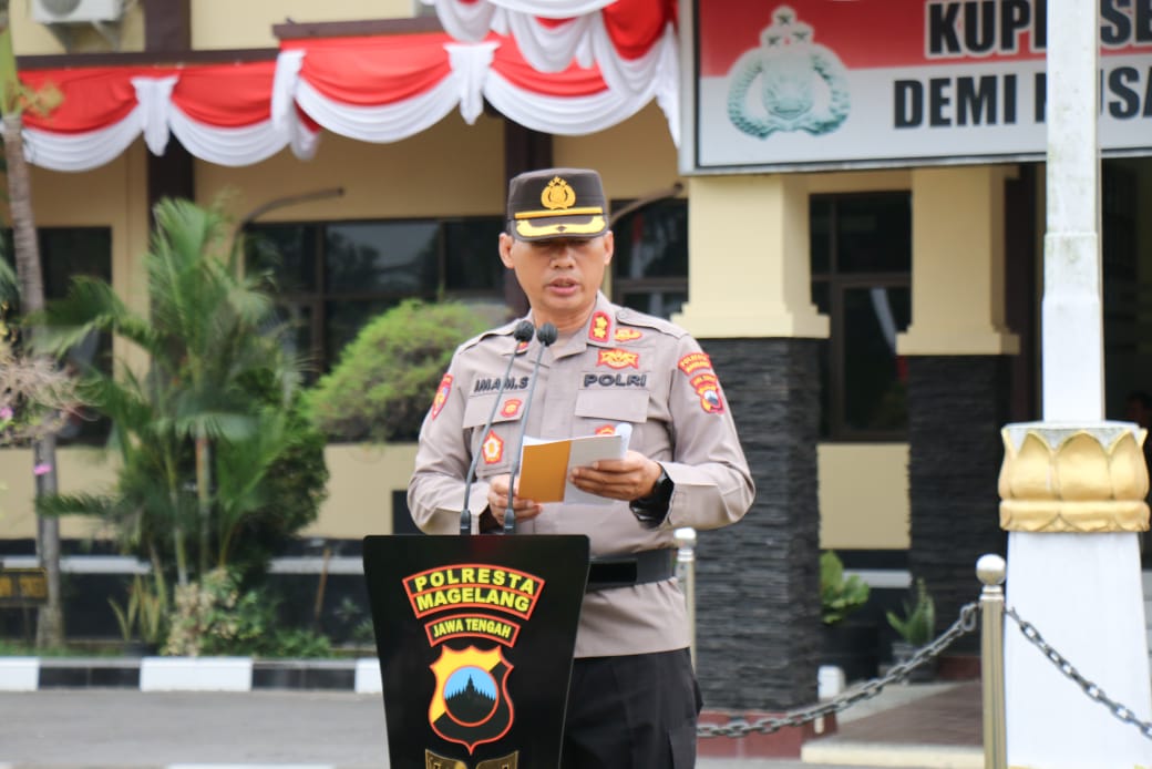 Wakapolresta Magelang Pimpin Upacara Kenaikan Pangkat Pengabdian