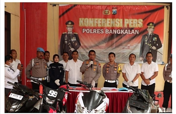 Polres Bangkalan Amankan 3 Tersangka Spesialis Curanmor Yang Beraksi di 14 TKP