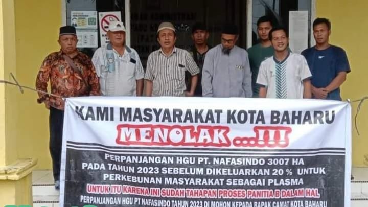 Perpanjangan HGU Perusahaan Perkebunan PT. Nafasindo di Tolak Masyarakat Kota Baharu.
