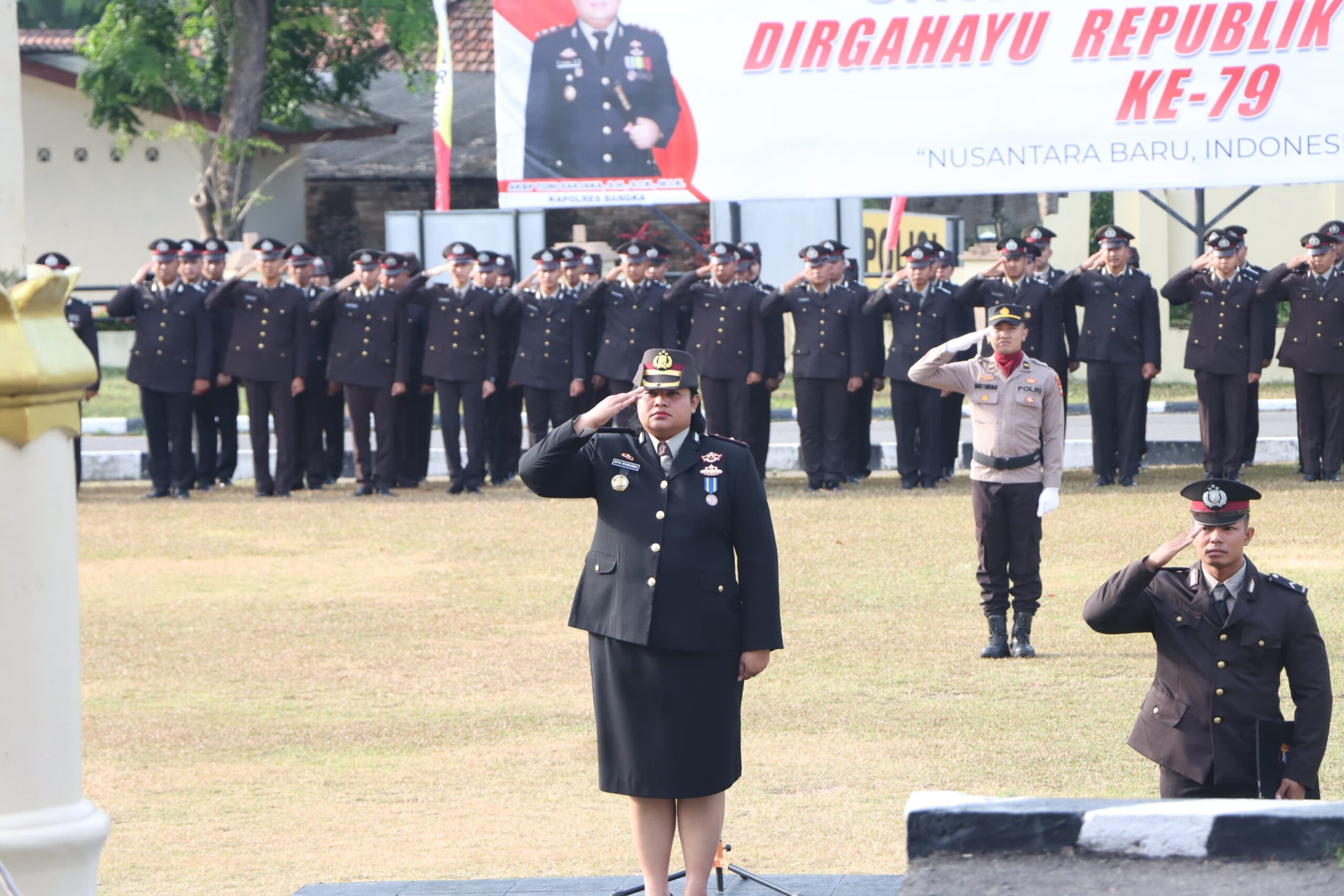Polres Bangka Melaksanakan Upacara Peringatan Hari Kemerdekaan RI Ke-79.