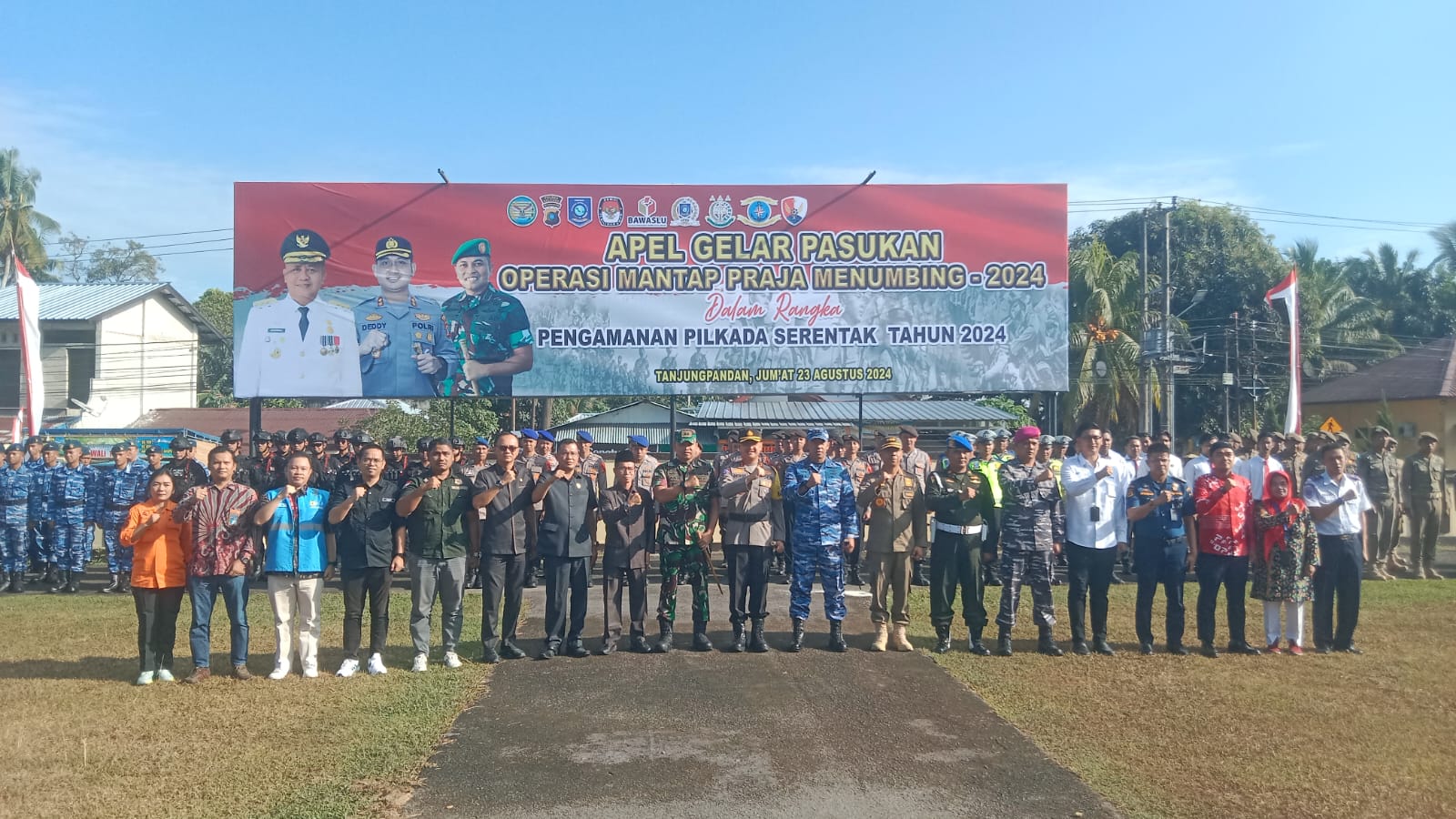 Apel Pengamanan Pilkada Tahun 2024 Dihadiri Dandim 0414 Belitung