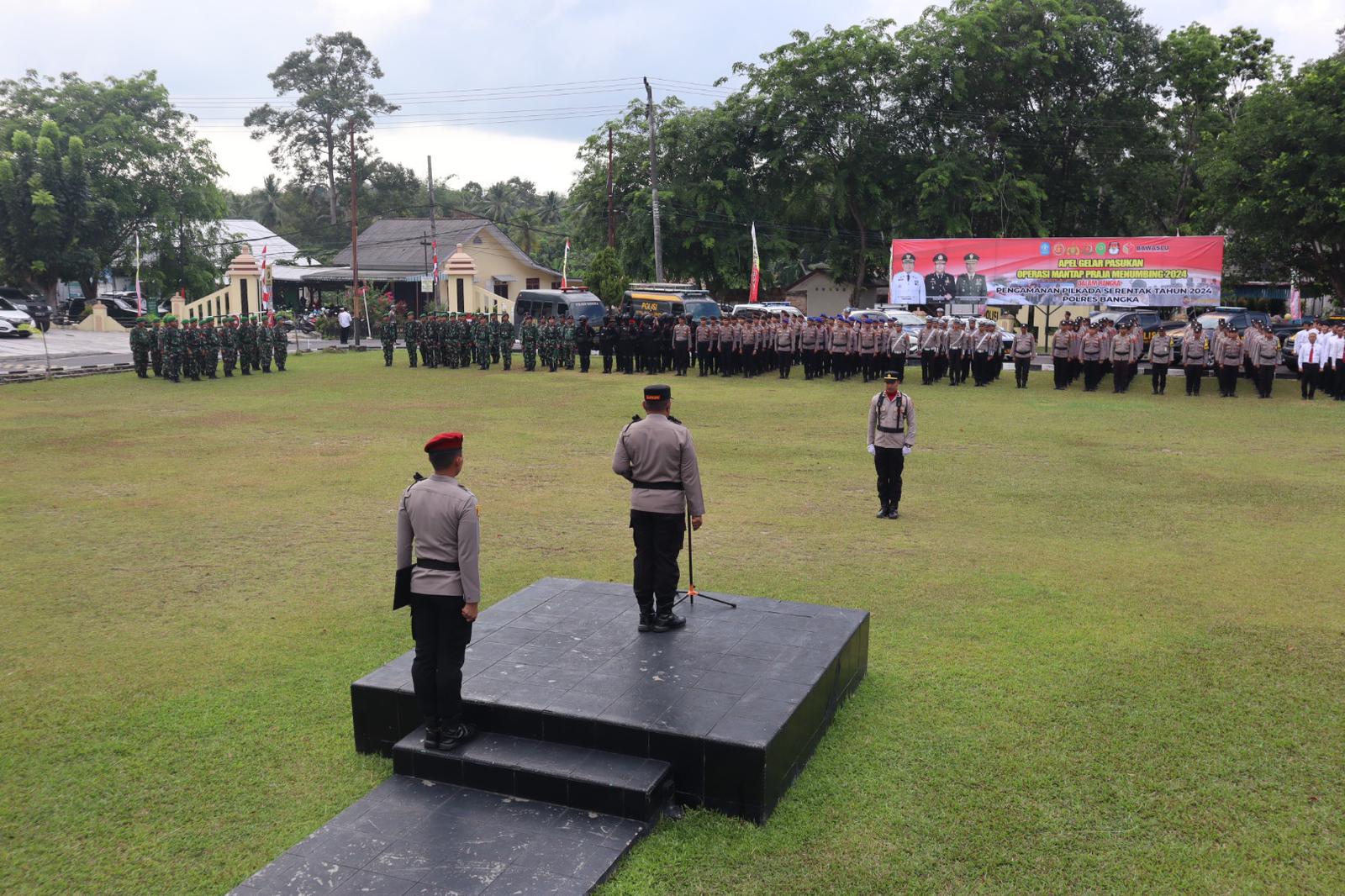 Polres Bangka Gelar Apel Pasukan, Operasi Mantap Praja Menumbing 2024.