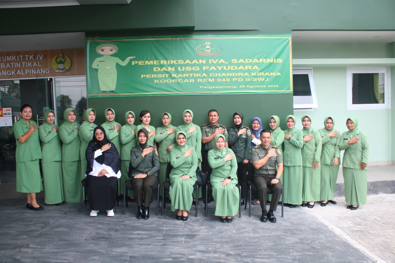 Dalam Rangka HUT Kesad Ke-79, Anggota Persit KCK Koorcabrem 045 PD II/Swj Laksanakan Pemeriksaan IVA TEST