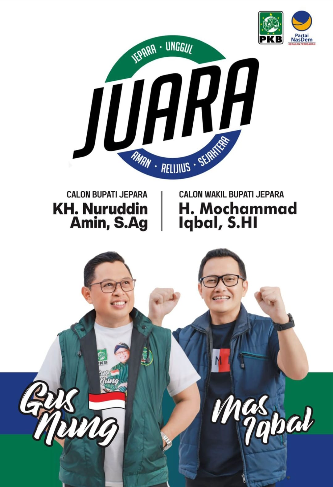 Pasangan KH Nuruddin Amin S.Ag dan H. M. Iqbal S.HI Daftar ke KPU Jepara