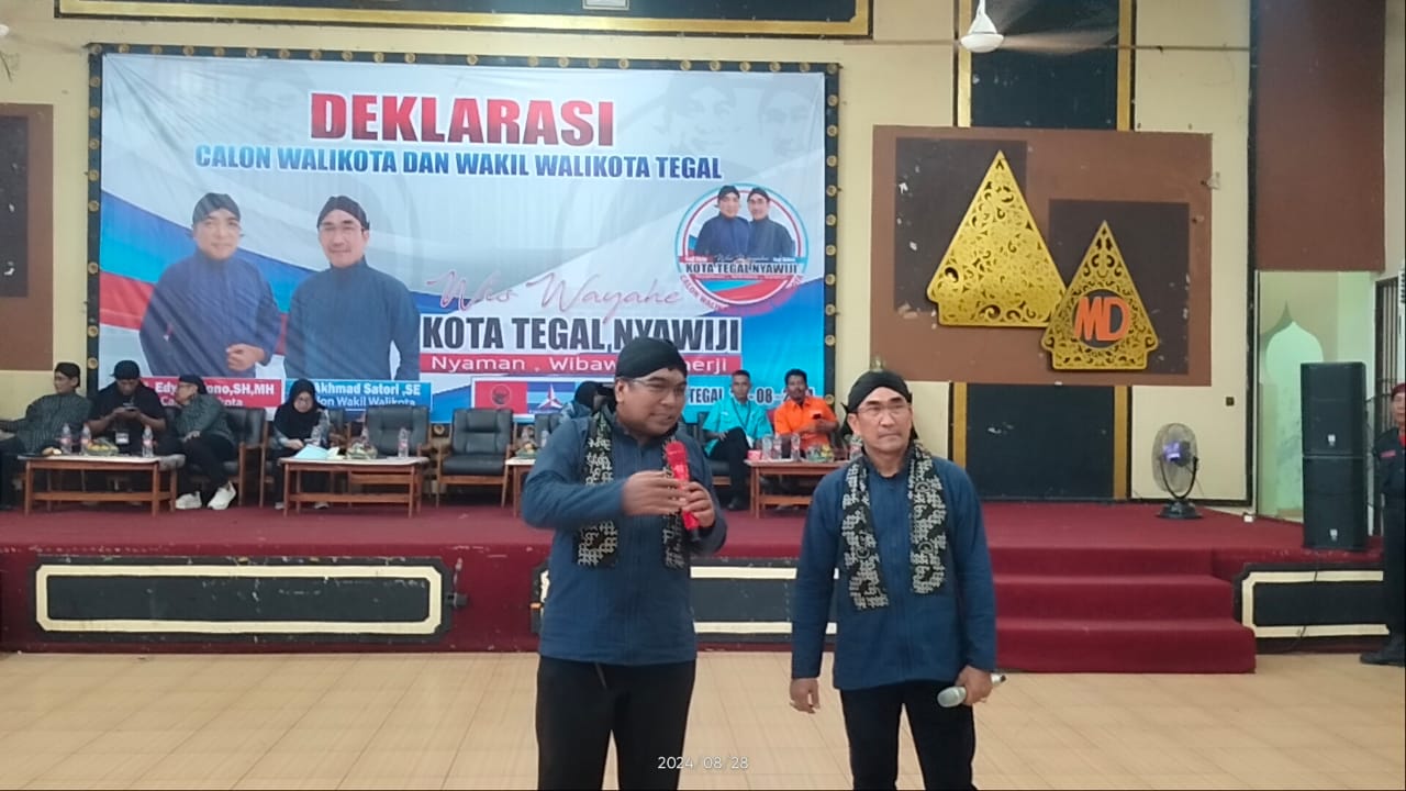 Di Hari Kedua Pendaftaran Pasangan Bacalon Walikota Dan Wakil Walikota Uyip Satori Daftarkan Ke KPU Kota Tegal 
