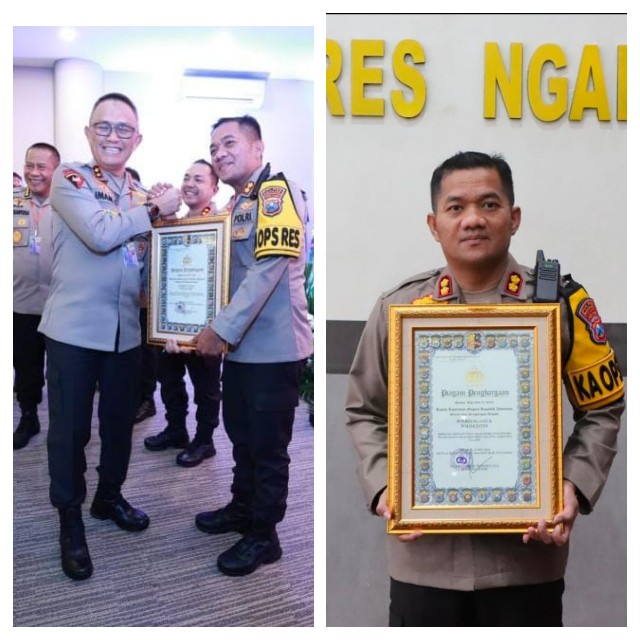 Kapolres Nganjuk Terima Piagam Penghargaan IKPA Terbaik di Lingkup Polri tahun 2023 dari Kapolri