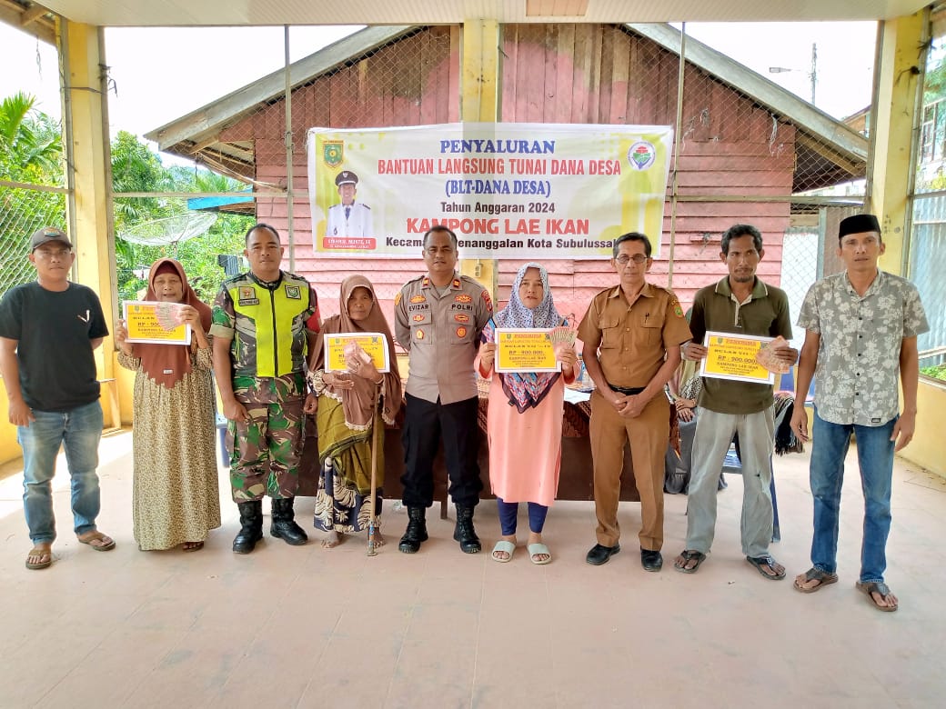 Kapolsek Penanggalan Hadiri Penyaluran BLT Tahap III Desa Lae Ikan Tahun 2024