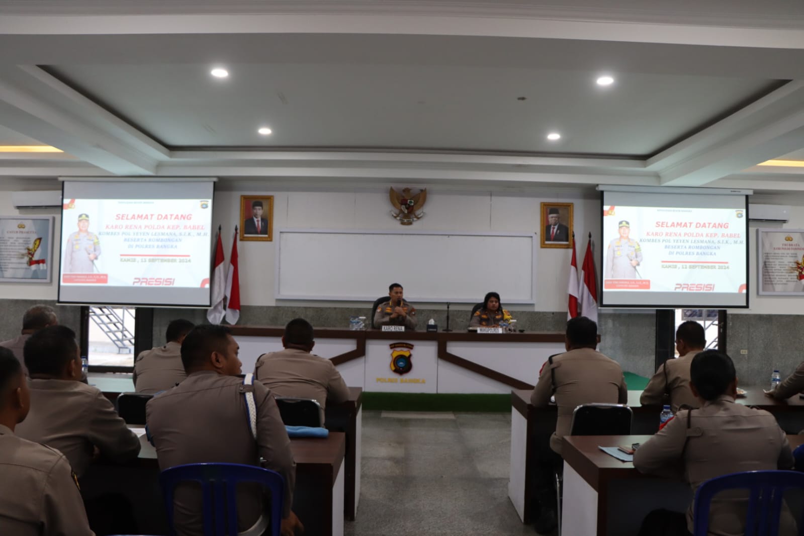 Polres Bangka Terima Kunjungan Biro Rena Polda Kepri. Babel
