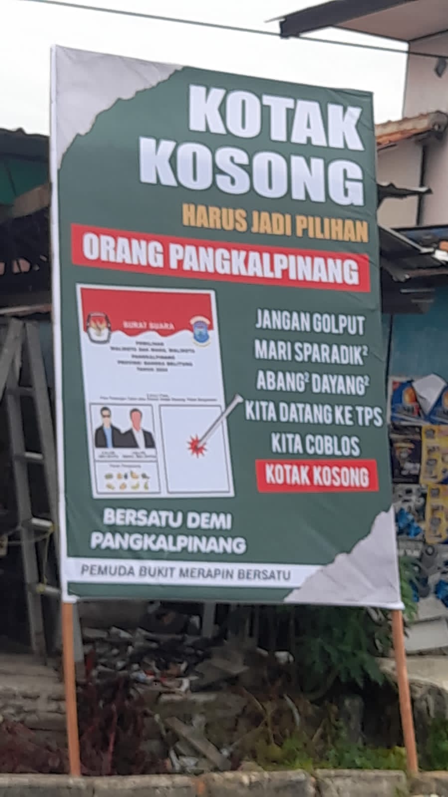 Baliho Pilih Kotak Kosong Menghiasi Pangkalpinang: Bentuk Protes terhadap Calon Tunggal