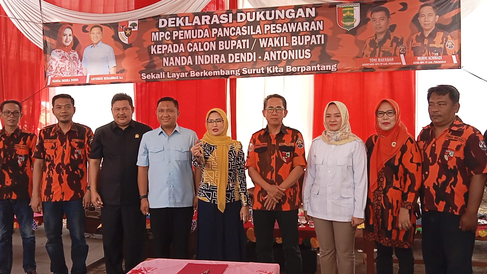 Majelis pimpinan Cabang Pemuda pancasila Mendukung penuh paslon Nanda Indira – Antonius