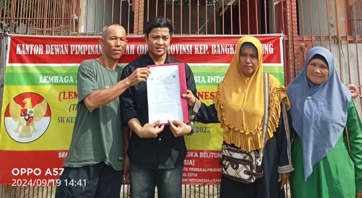 Perkara Harta Bersama Berhasil Damai di Sekretariat DPW Lembaga Analisis HAM Babel