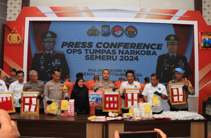 Polres Kediri Kota Berhasil Amankan Belasan Tersangka Penyalahgunaan Narkoba, Satu Diantaranya Wanita